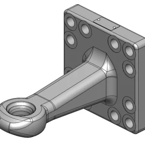 Vagnsdrag med dragögla 40mm som är 42mm tjock med fläns 160x160 från Scharmüller